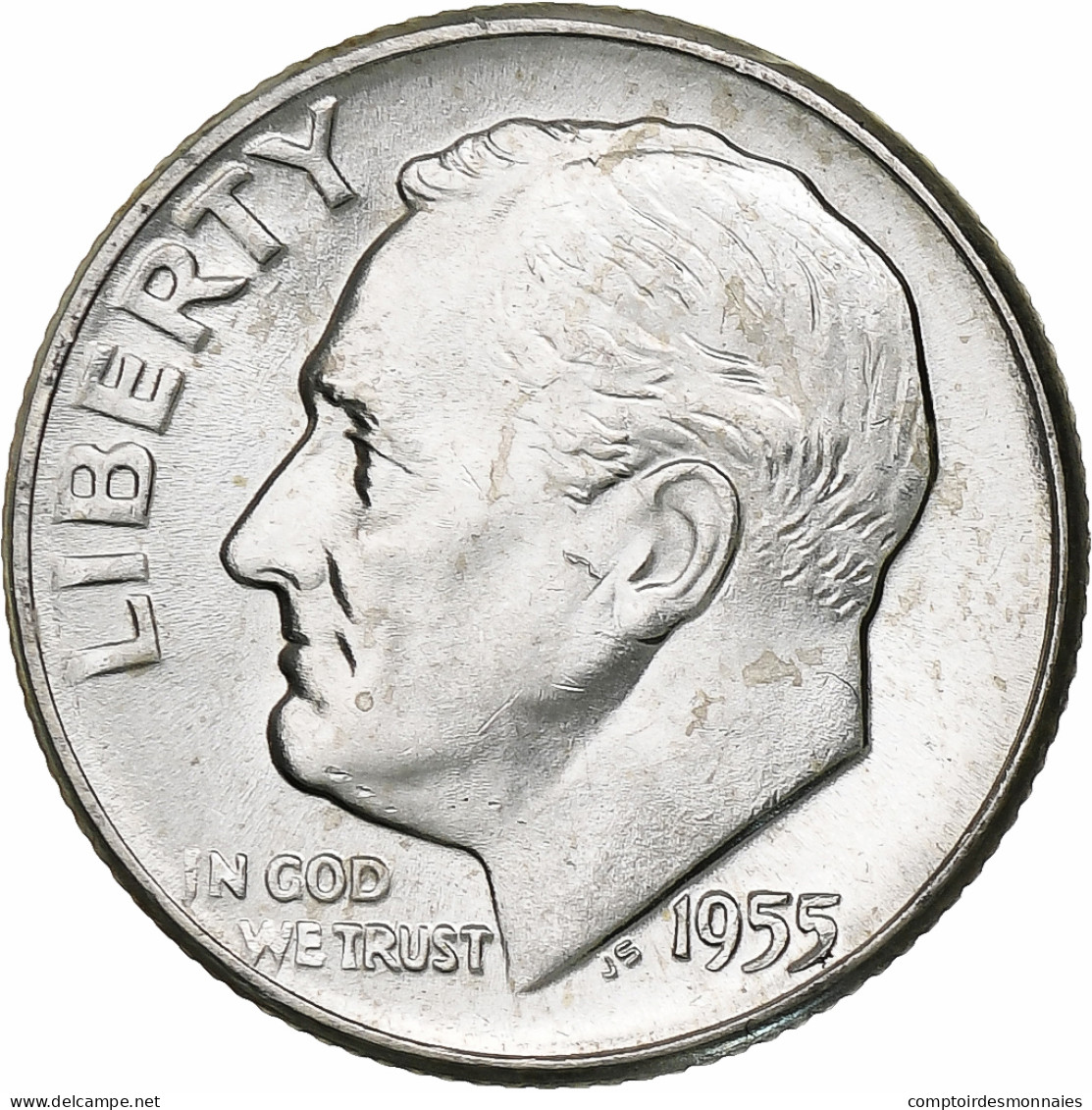 États-Unis, Dime, Roosevelt Dime, 1955, U.S. Mint, BU, Argent, SPL, KM:195 - 1946-...: Roosevelt