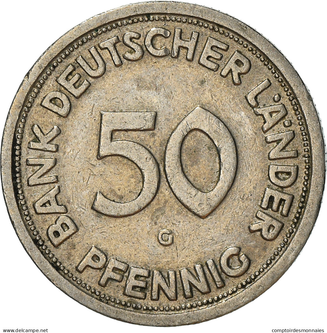 Monnaie, République Fédérale Allemande, 50 Pfennig, 1949, Karlsruhe, TTB+ - 50 Pfennig