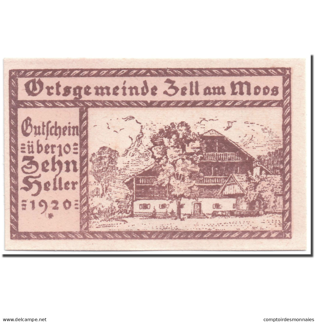 Billet, Autriche, Zell Am Moos, 10 Heller, Paysage, 1920, 1920-06-06, SPL - Austria