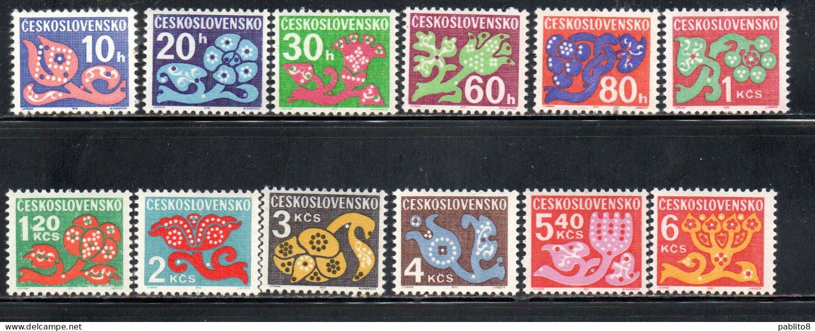 CZECHOSLOVAKIA CECOSLOVACCHIA 1971 1972 POSTAGE DUE STAMPS TAXE SEGNATASSE COMPLETE SET SERIE COMPLETA MNH - Timbres-taxe