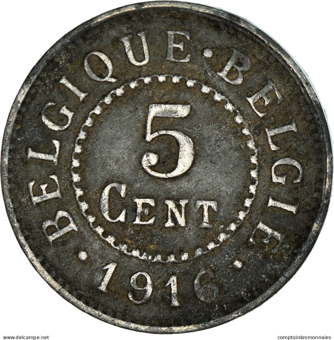 Monnaie, Belgique, 5 Centimes, 1916, TB+, Zinc, KM:80 - 5 Cent