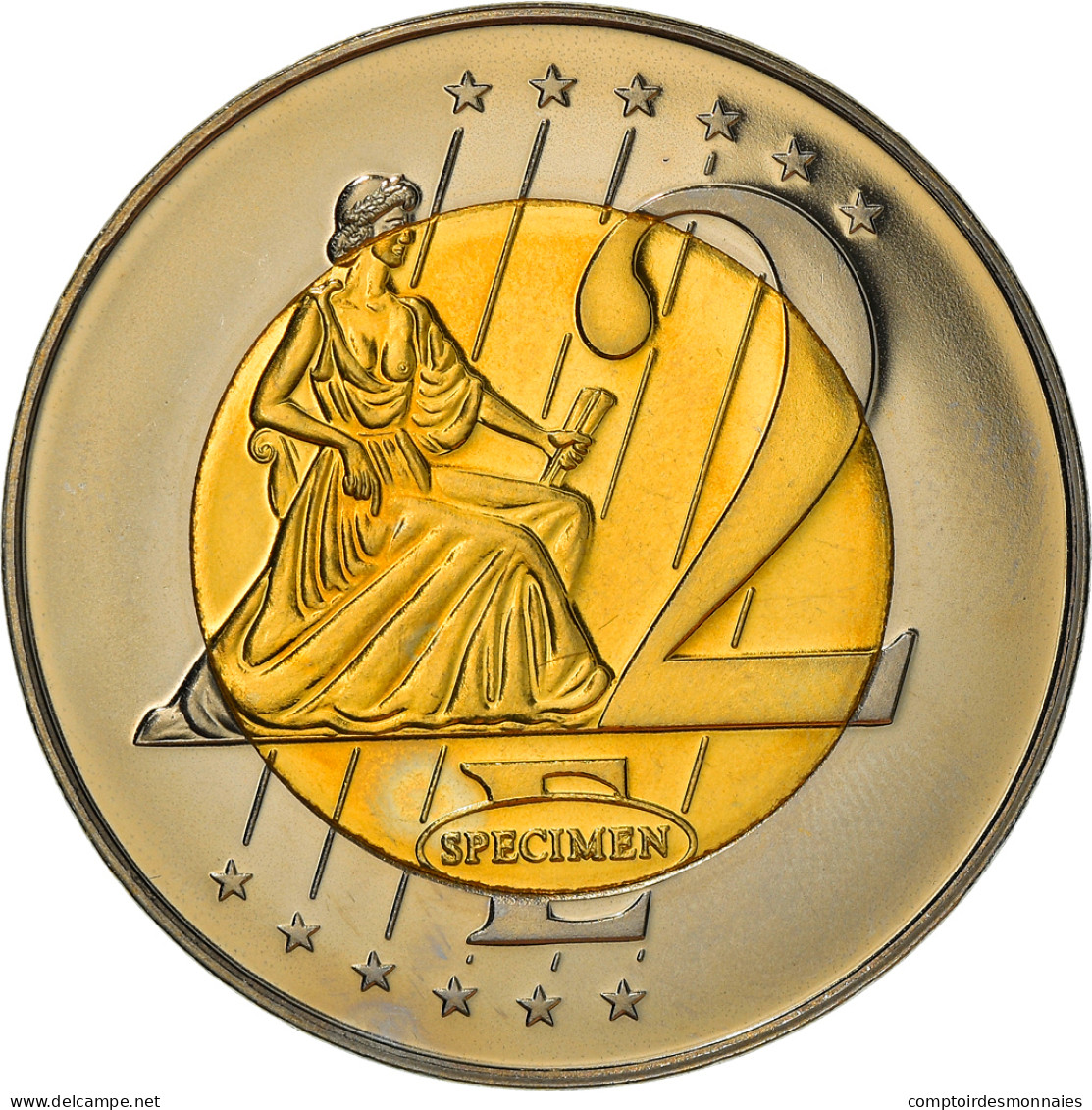 Vatican, Médaille, 2 E, Essai-Trial Benoit XVI, 2006, FDC, Bi-Metallic - Andere & Zonder Classificatie