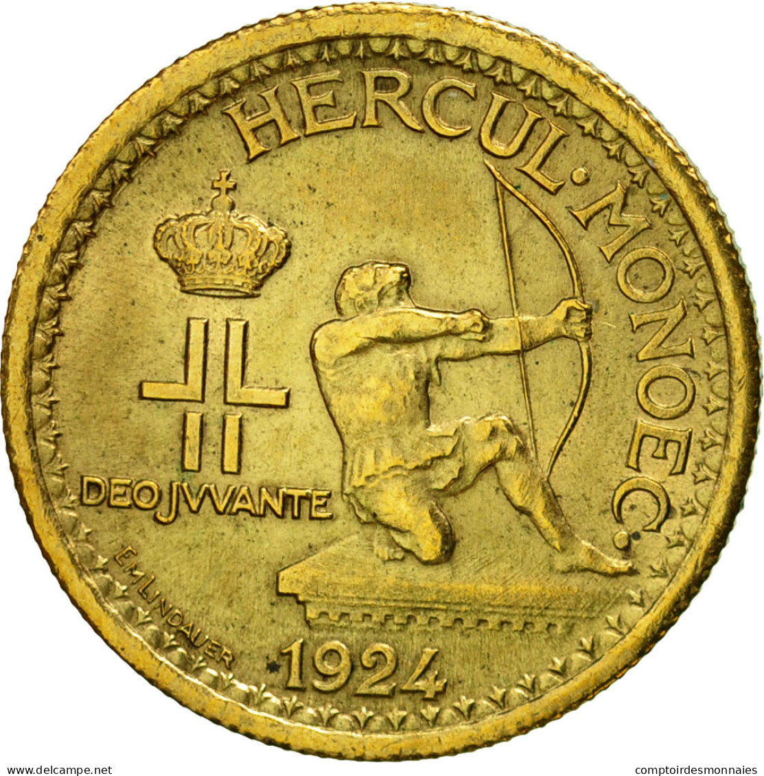 Monnaie, Monaco, Louis II, 50 Centimes, 1924, Poissy, SUP, Aluminum-Bronze - 1922-1949 Luigi II