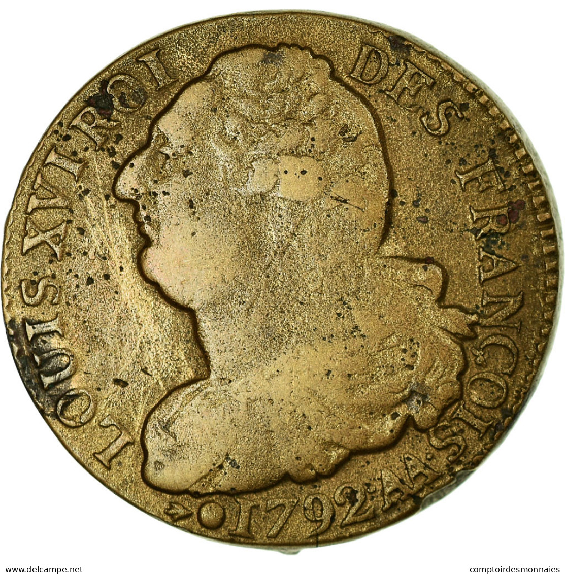 Monnaie, France, 2 Sols François, 2 Sols, 1792, Metz, TB+, Bronze, Gadoury:25 - Andere & Zonder Classificatie
