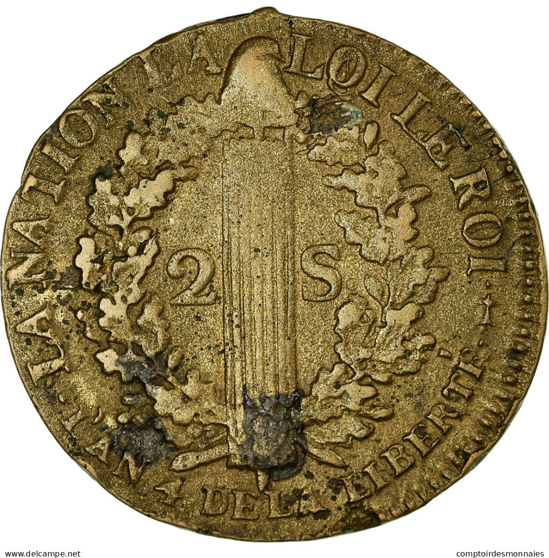Monnaie, France, 2 Sols François, 2 Sols, 1792, Metz, TB+, Bronze, Gadoury:25 - Andere & Zonder Classificatie