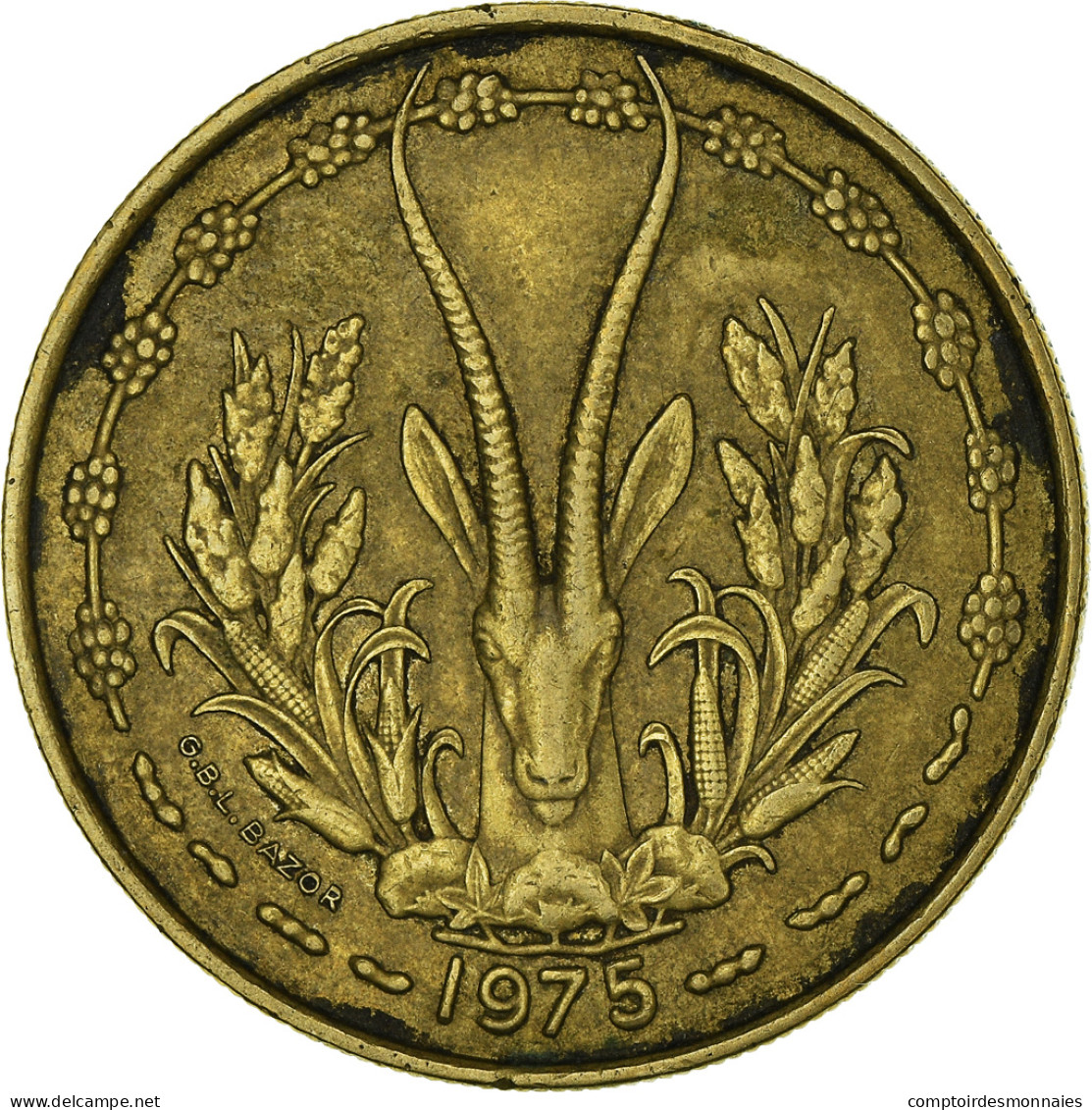 Monnaie, West African States, 25 Francs, 1975, TTB, Bronze-Aluminium, KM:5 - Ivoorkust