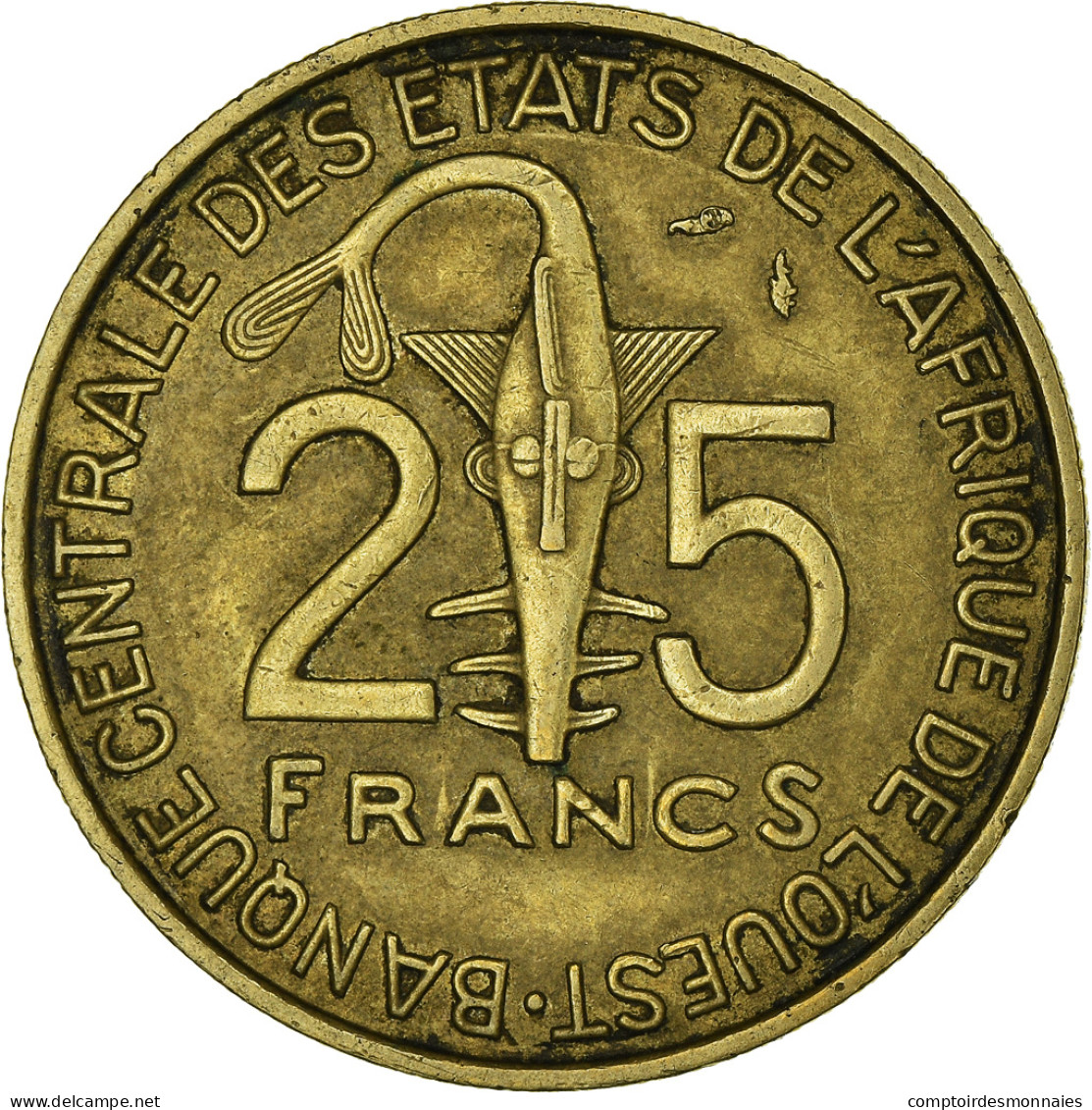 Monnaie, West African States, 25 Francs, 1975, TTB, Bronze-Aluminium, KM:5 - Côte-d'Ivoire