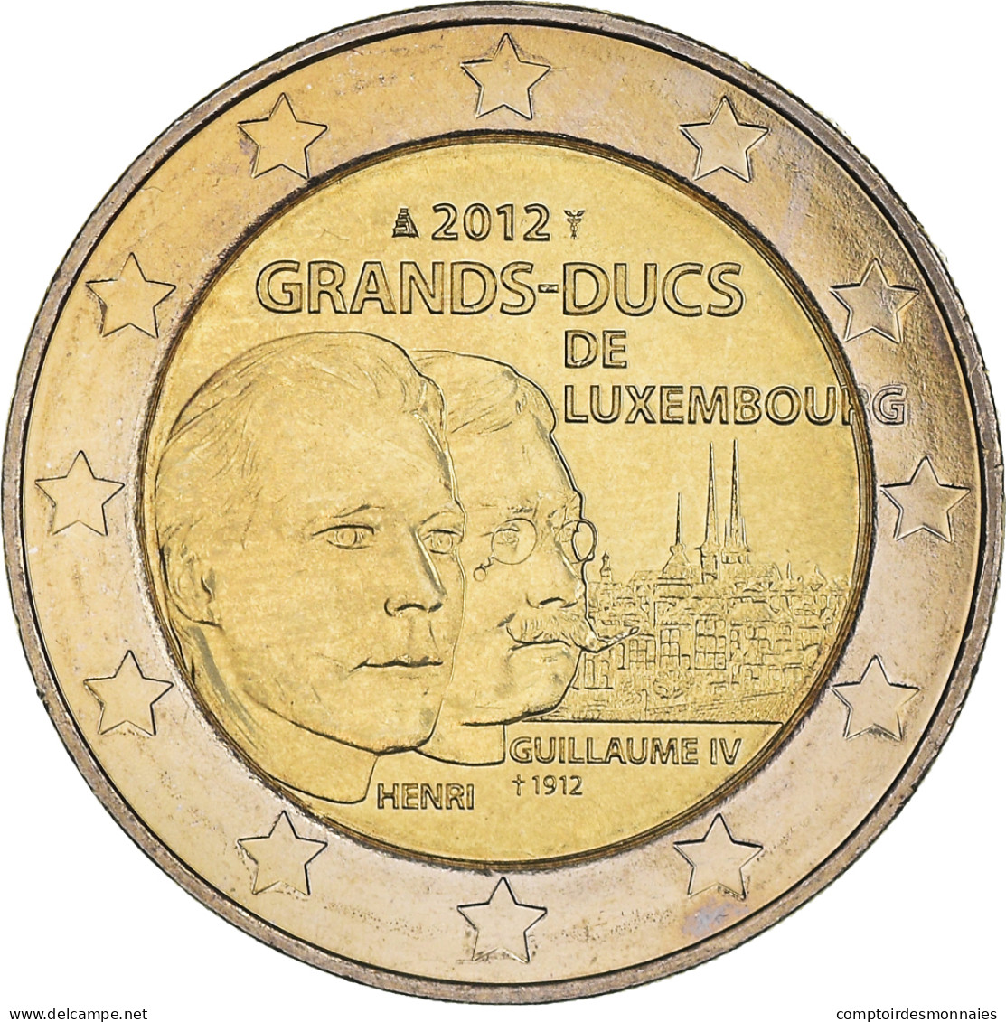 Luxembourg, 2 Euro, Grands-Ducs Henri Et Guillaume IV, 2012, Utrecht, SPL - Luxemburgo