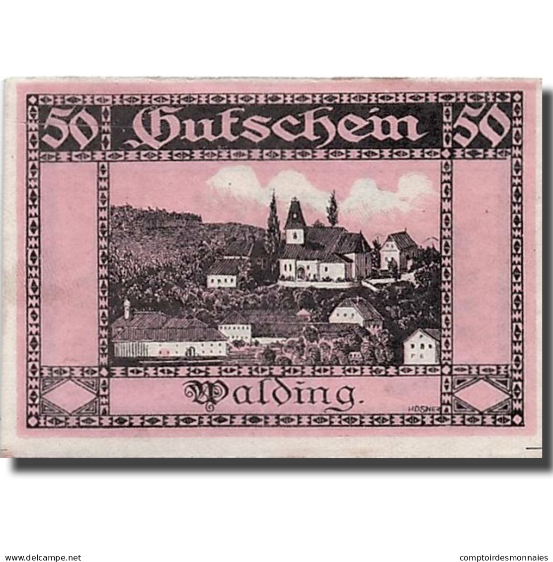 Billet, Autriche, Walding, 50 Heller, Paysage, 1920, 1920-04-18, SPL, Mehl:1132a - Oesterreich