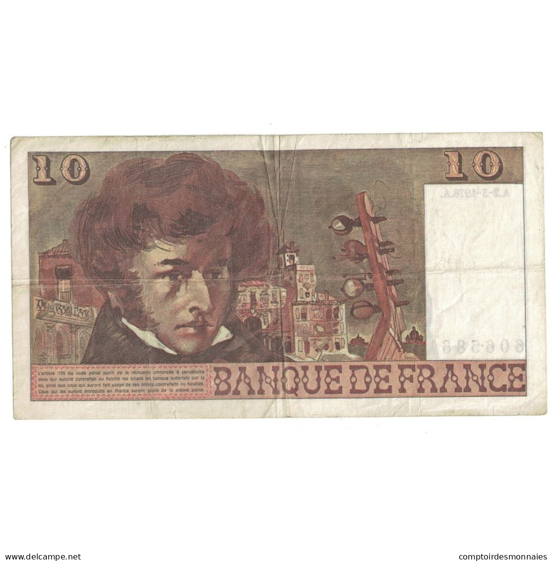 France, 10 Francs, Berlioz, 1978, M.301, B+, Fayette:63.23, KM:150c - 10 F 1972-1978 ''Berlioz''