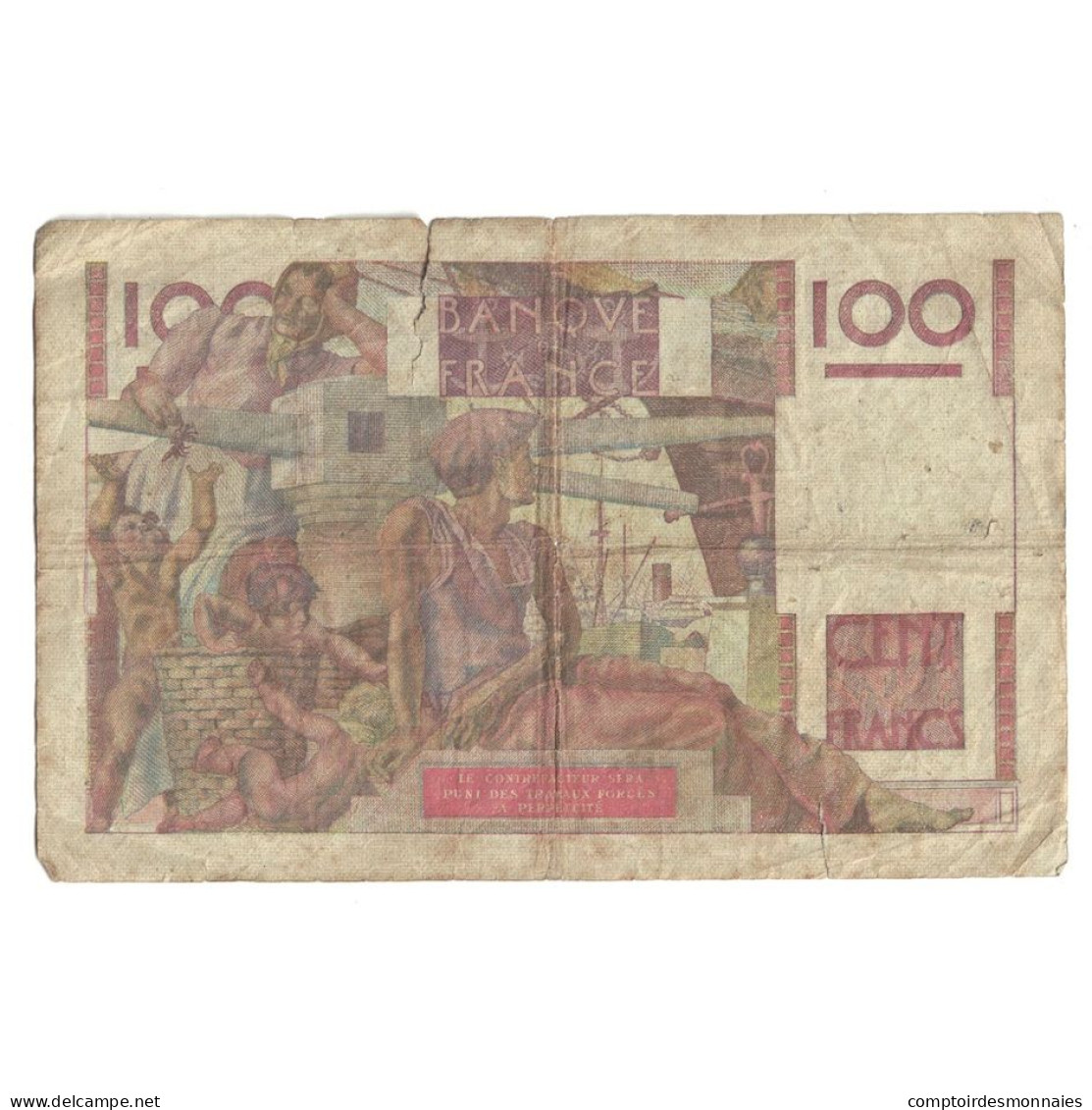 France, 100 Francs, Jeune Paysan, 1950, A.358, B+, Fayette:28.25, KM:128c - 100 F 1945-1954 ''Jeune Paysan''