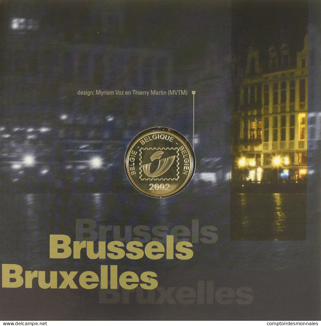 Belgique, 1c. + 2c. + Jeton, Bruxelles Capitale De L'Europe, 2002, Bruxelles - België