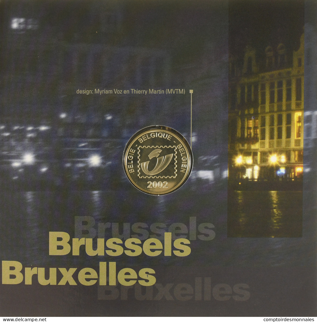 Belgique, 1c. + 2c. + Jeton, Bruxelles Capitale De L'Europe, 2002, Bruxelles - Belgium