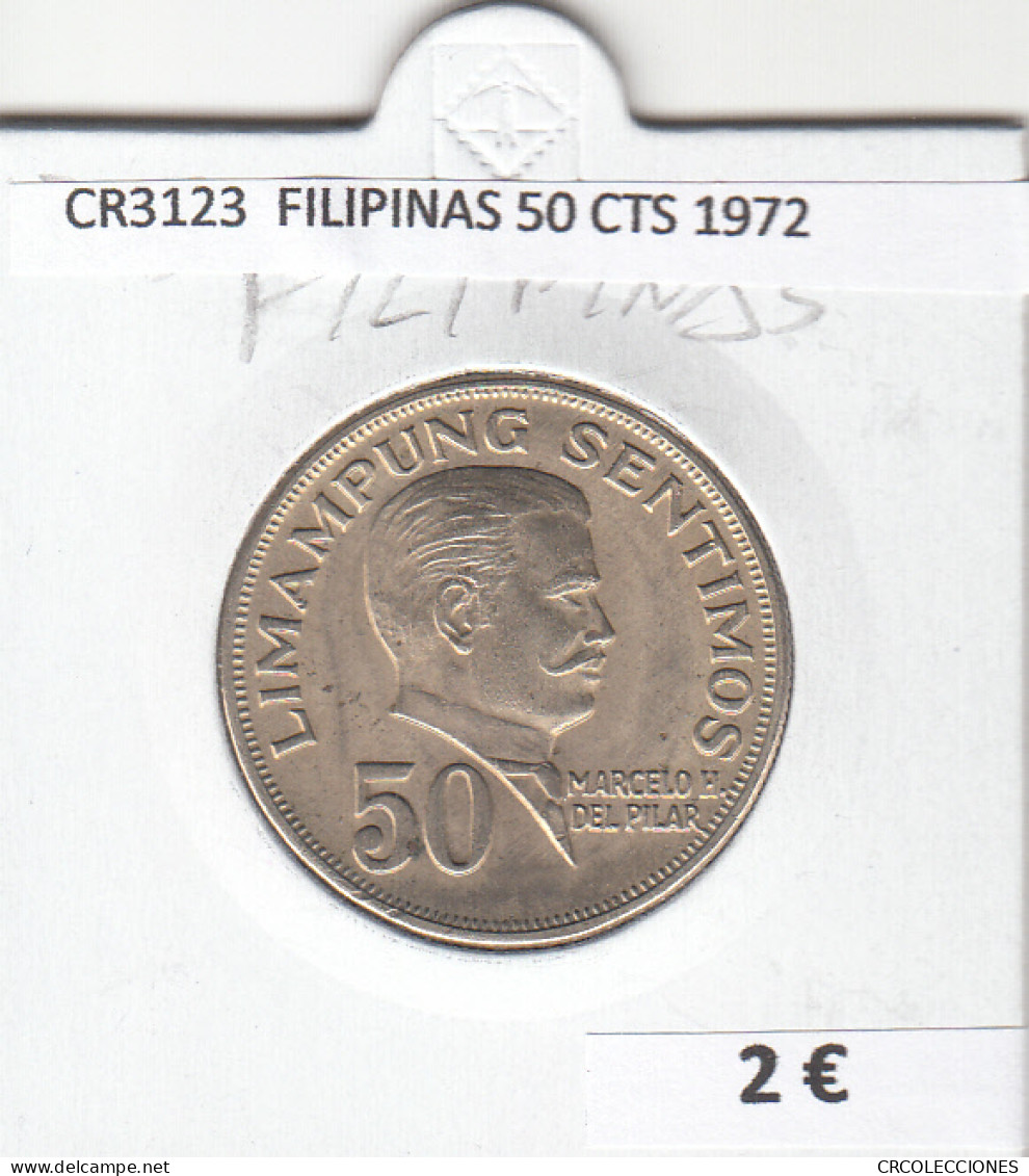 CR3123 MONEDA FILIPINAS 50 CENTIMOS 1972 MBC - Otros – Asia