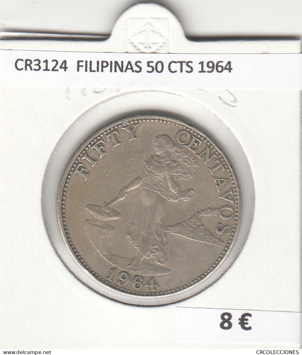 CR3124 MONEDA FILIPINAS 50 CENTIMOS 1964 MBC - Otros – Asia