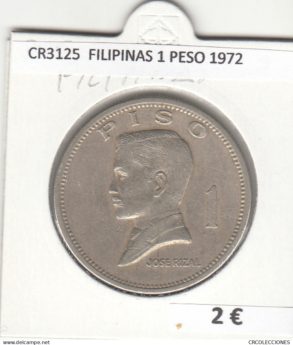 CR3125 MONEDA FILIPINAS 1 PESO 1972 MBC - Otros – Asia