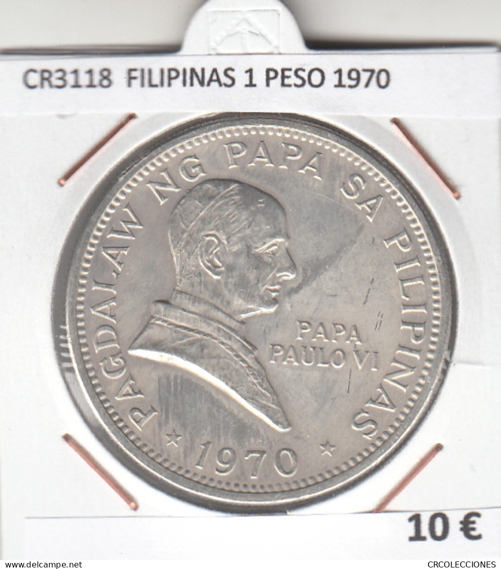 CR3118 MONEDA FILIPINAS 1 PESO 1970 MBC  - Autres – Asie