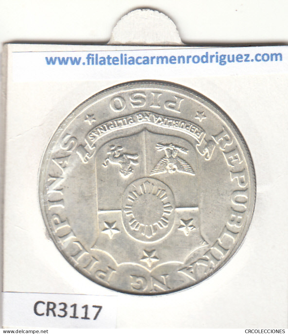 CR3117 MONEDA FILIPINAS 1 PESO 1969 MBC PLATA - Autres – Asie