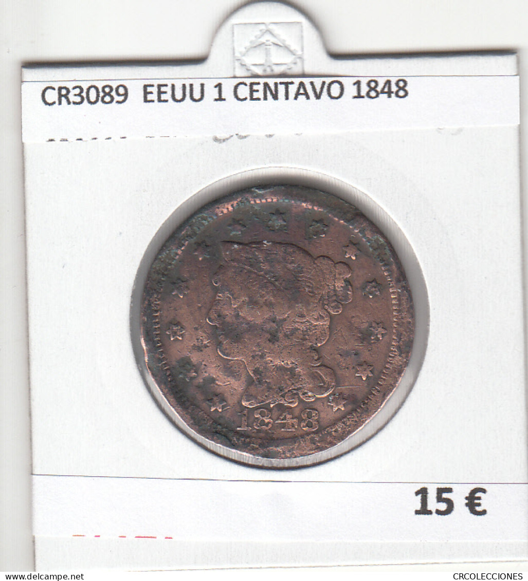 CR3089 MONEDA ESTADOS UNIDOS 1 CENTAVO 1848  - Other - America