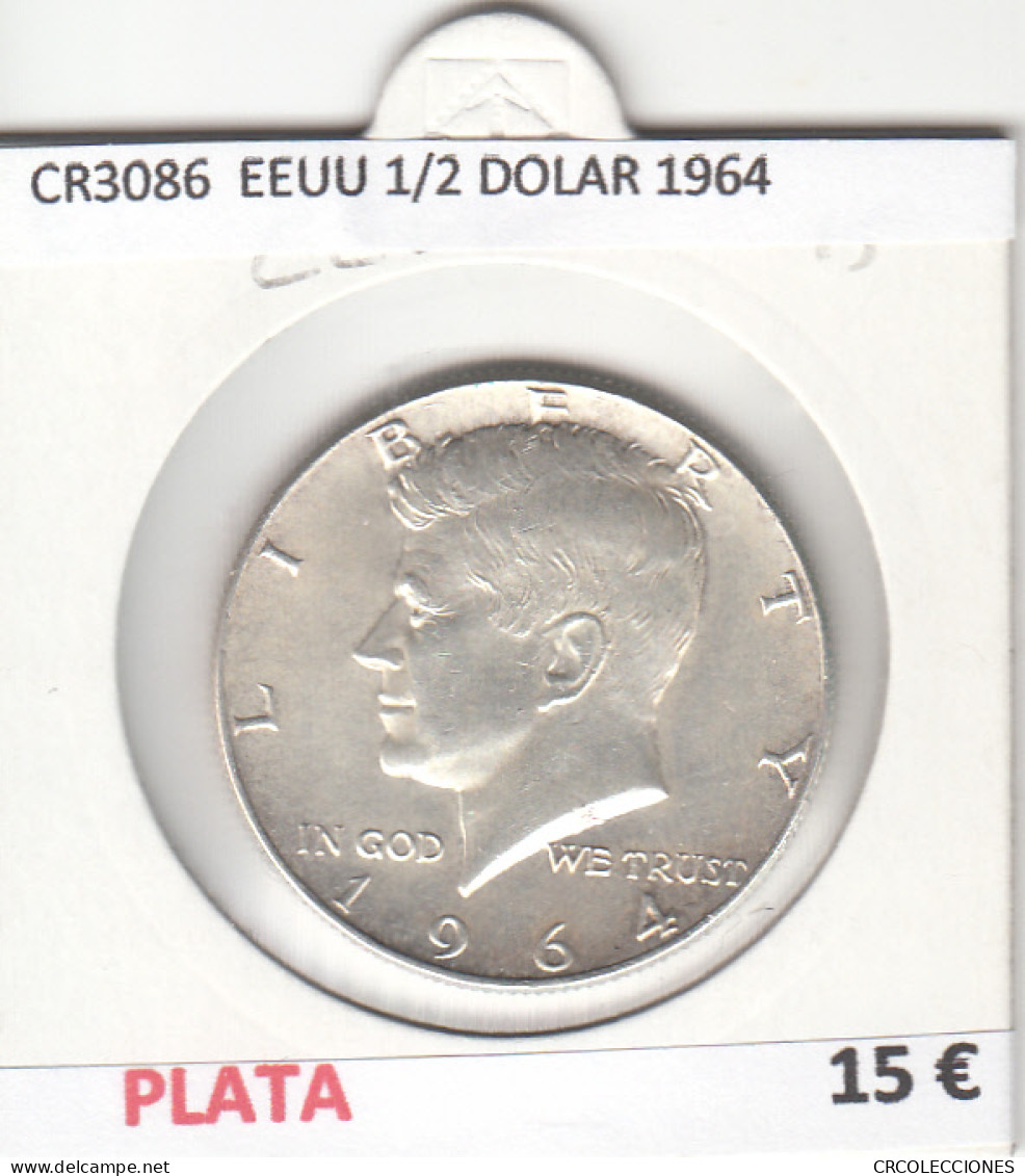 CR3086 MONEDA ESTADOS UNIDOS 1/2 DOLAR 1964 BC PLATA - Andere - Amerika