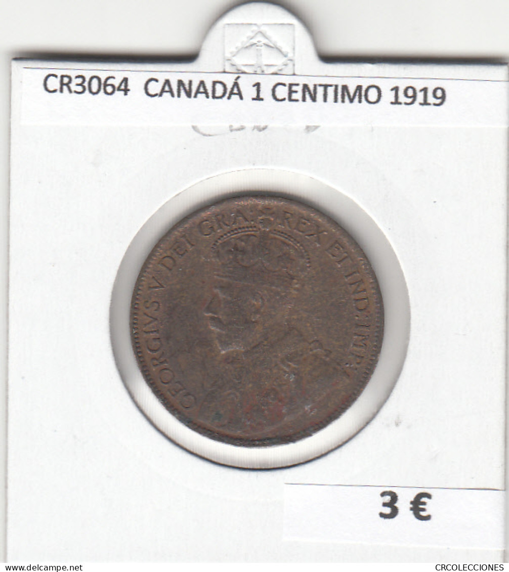 CR3064 MONEDA CANADÁ 1 CENTIMO 1919 BC - Autres – Amérique