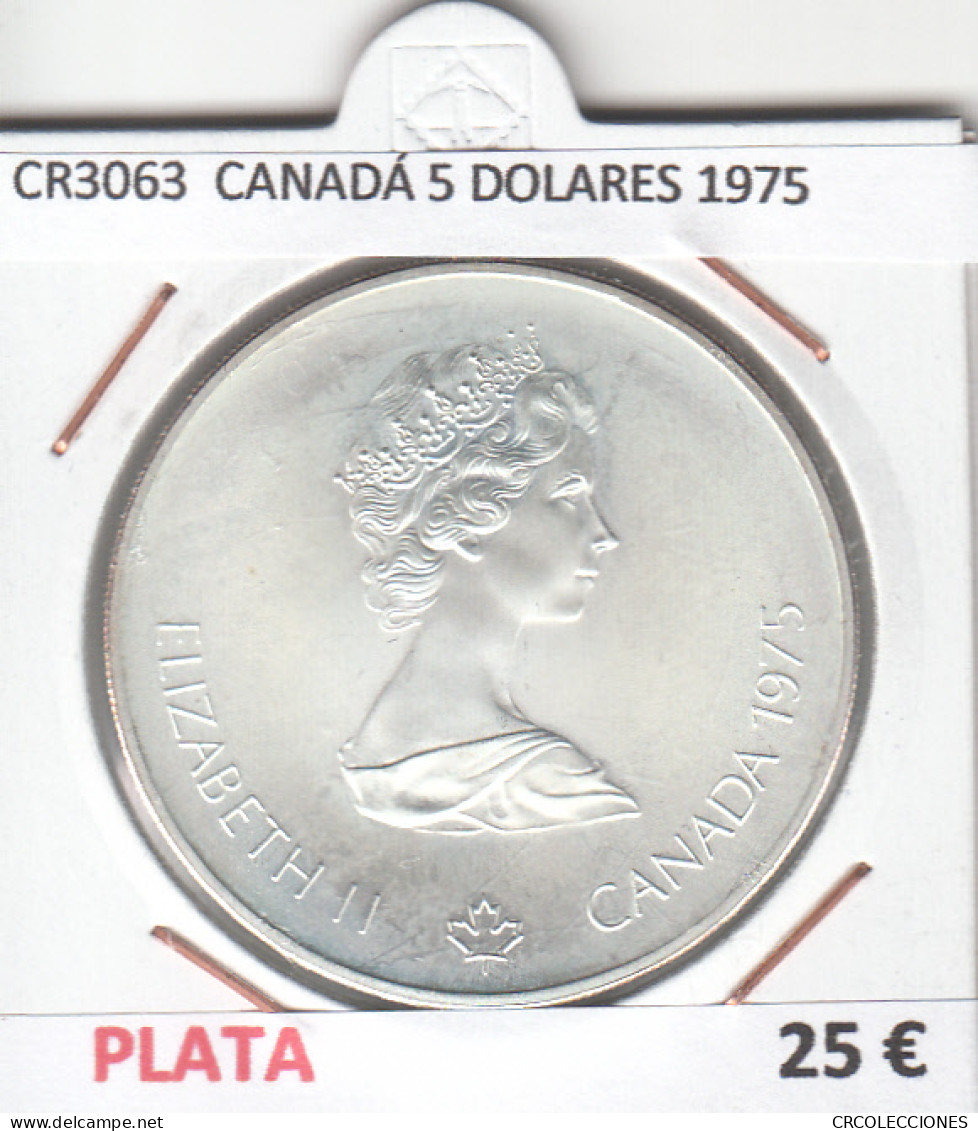 CR3063 MONEDA CANADÁ 5 DOLARES 1975 MBC PLATA - Autres – Amérique
