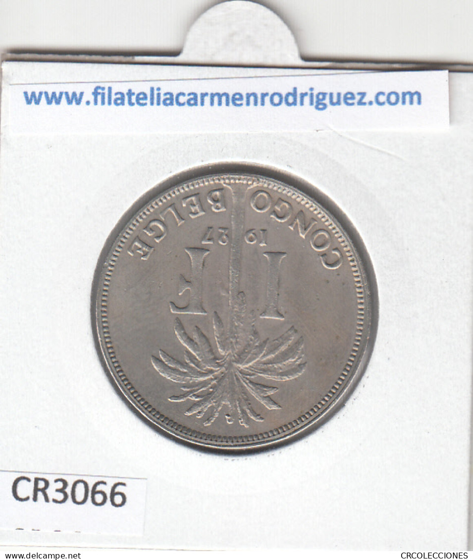 CR3066 MONEDA CONGO BELGA 1 FRANCO 1927 BC - Autres – Afrique