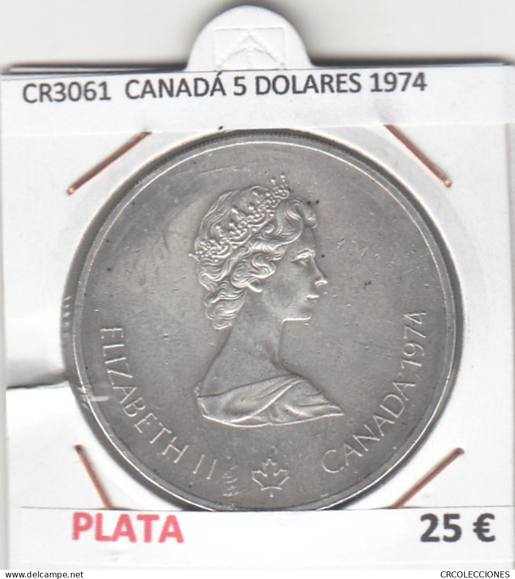 CR3061 MONEDA CANADÁ 5 DOLARES 1974 MBC PLATA - Other - America