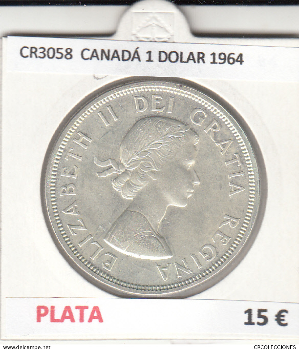 CR3058 MONEDA CANADÁ 1 DOLAR 1964 MBC PLATA - Andere - Amerika