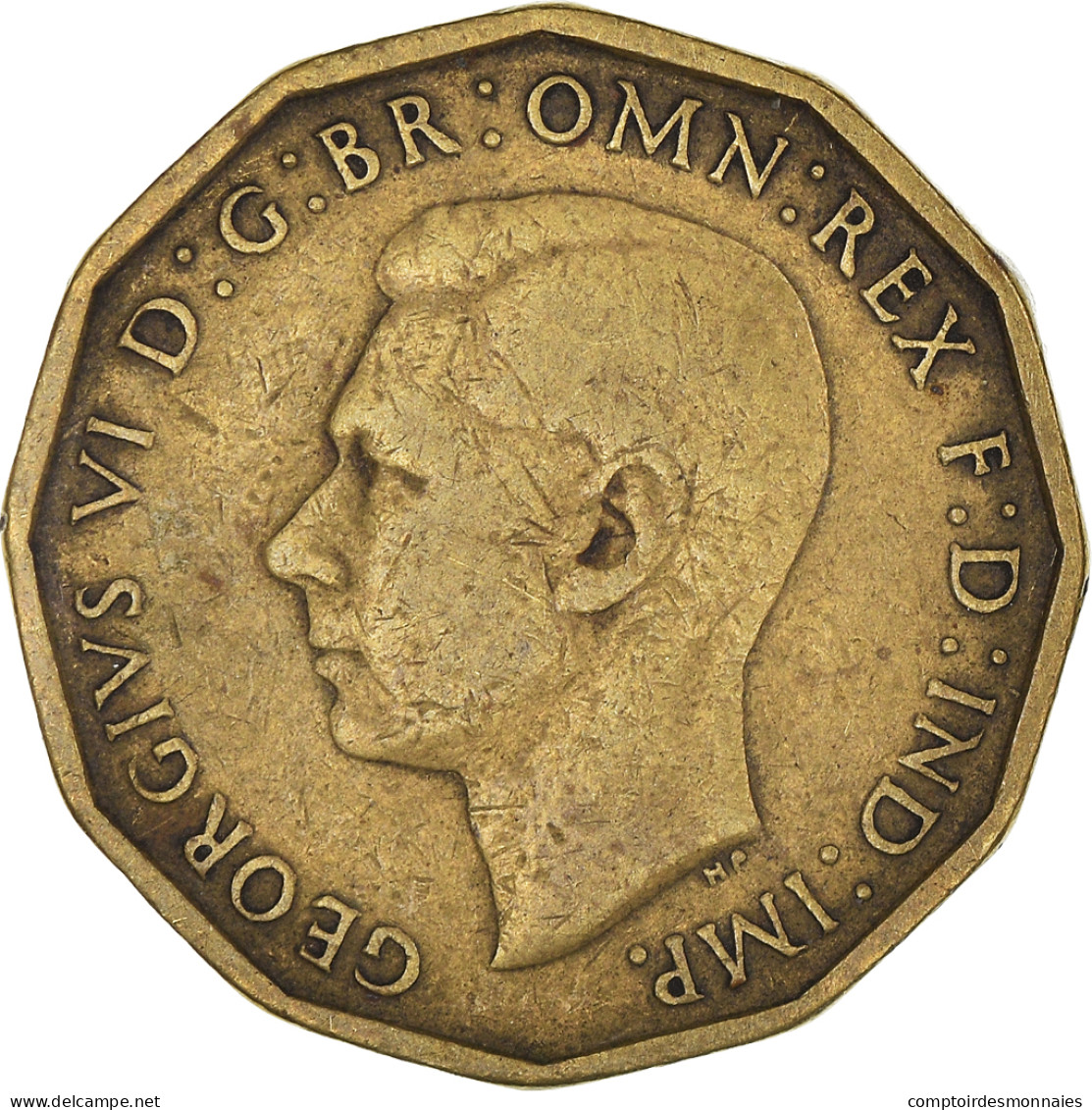 Monnaie, Grande-Bretagne, George VI, 3 Pence, 1942, TB+, Nickel-Cuivre, KM:849 - F. 3 Pence