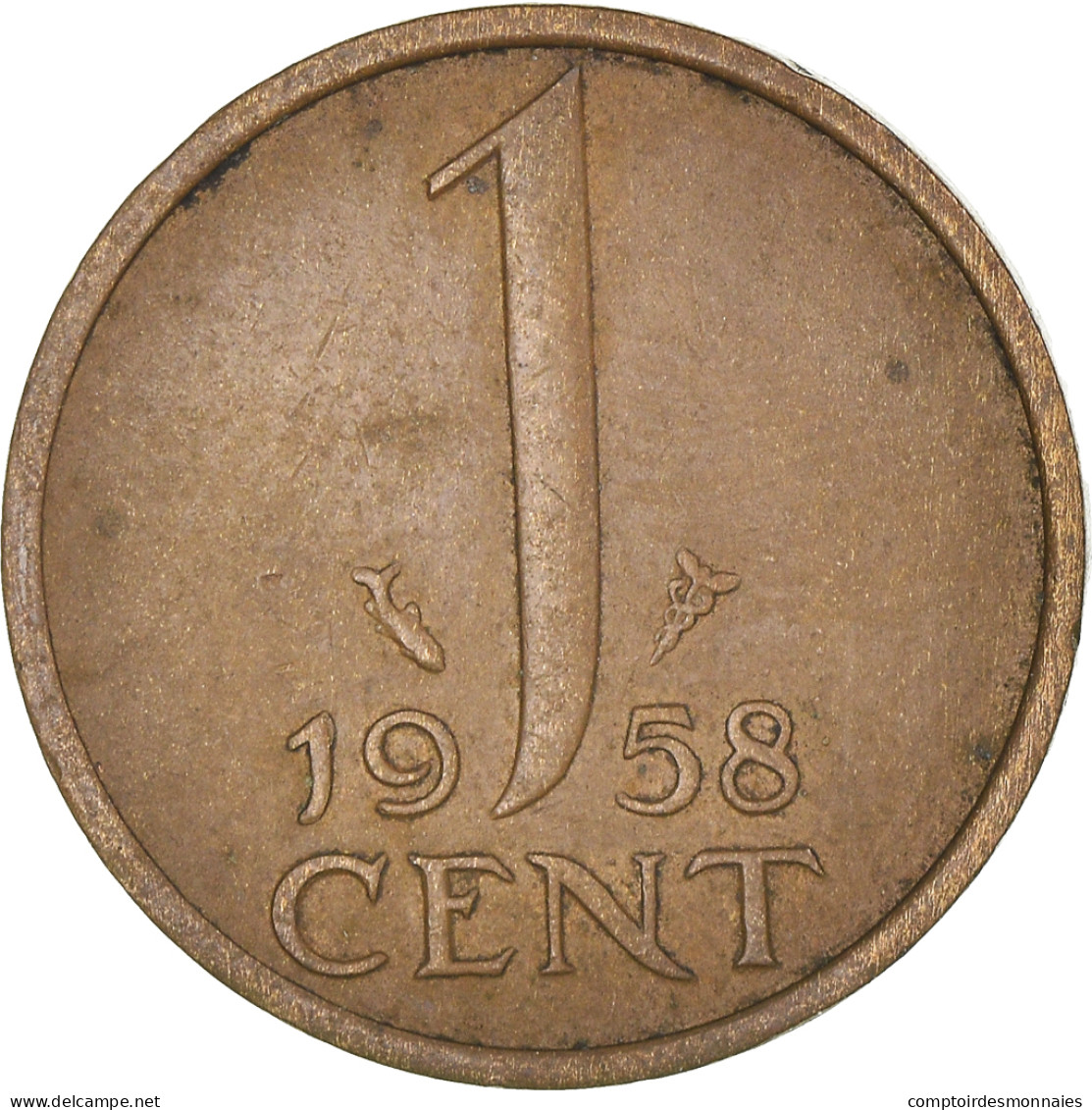 Monnaie, Pays-Bas, Juliana, Cent, 1958, TTB+, Bronze, KM:180 - 1948-1980 : Juliana