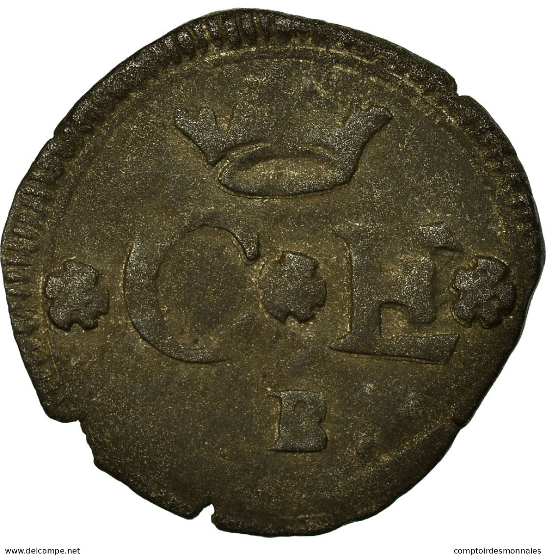 Monnaie, SAVOY, Charles Emmanuel I, 1/4 Sol, Bourg-en-Bresse, TTB+, Billon - Andere & Zonder Classificatie