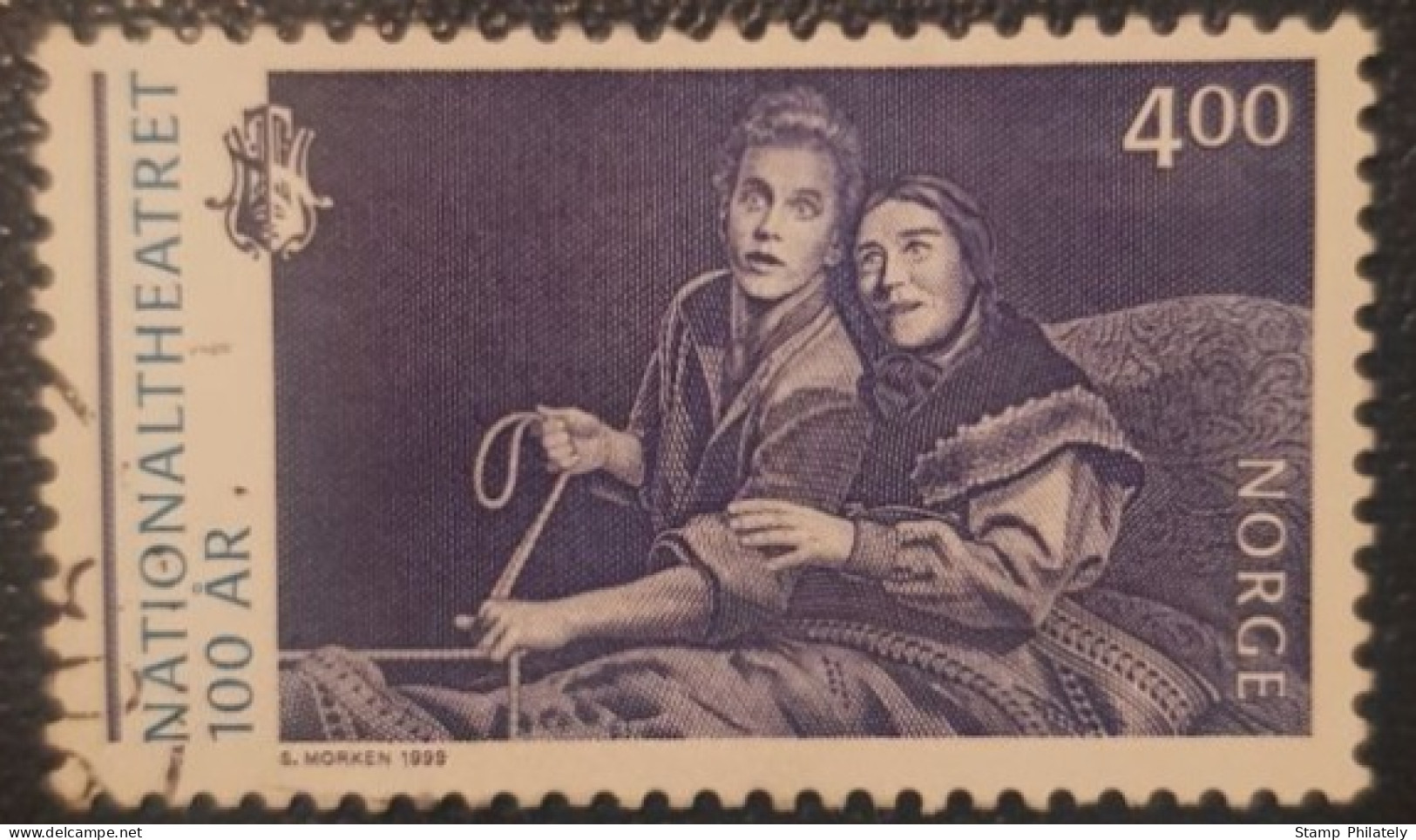 Norway 4Kr Used Stamp National Theatre - Gebraucht