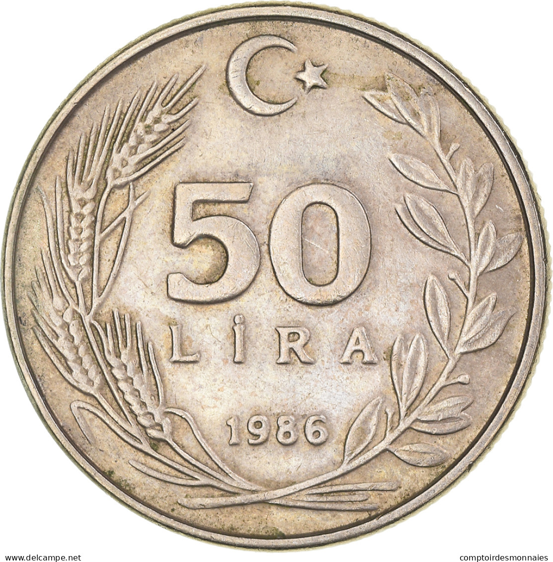 Monnaie, Turquie, 50 Lira, 1986, TTB, Cuivre-Nickel-Zinc (Maillechort), KM:966 - Turkey