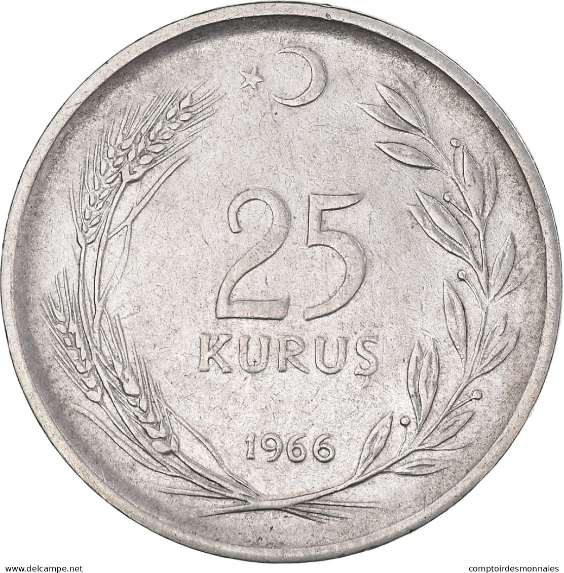 Monnaie, Turquie, 25 Kurus, 1966, TTB, Acier Inoxydable, KM:892.3 - Turkey