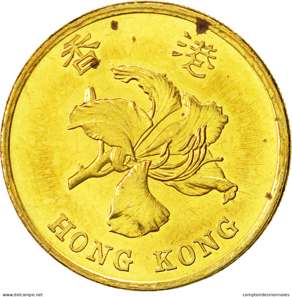 Monnaie, Hong Kong, Elizabeth II, 50 Cents, 1997, SUP, Brass Plated Steel, KM:68 - Hong Kong