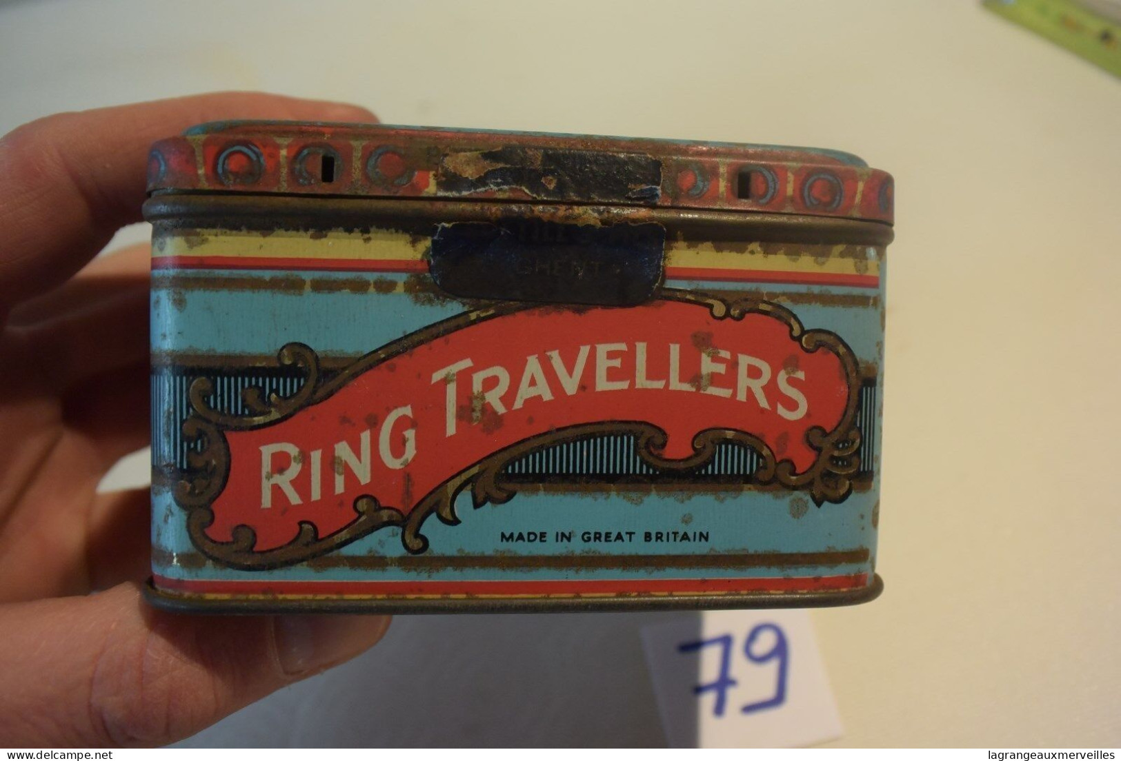 C79 Très Ancienne Boite En Métal Ring Travellers 2 - Cajas