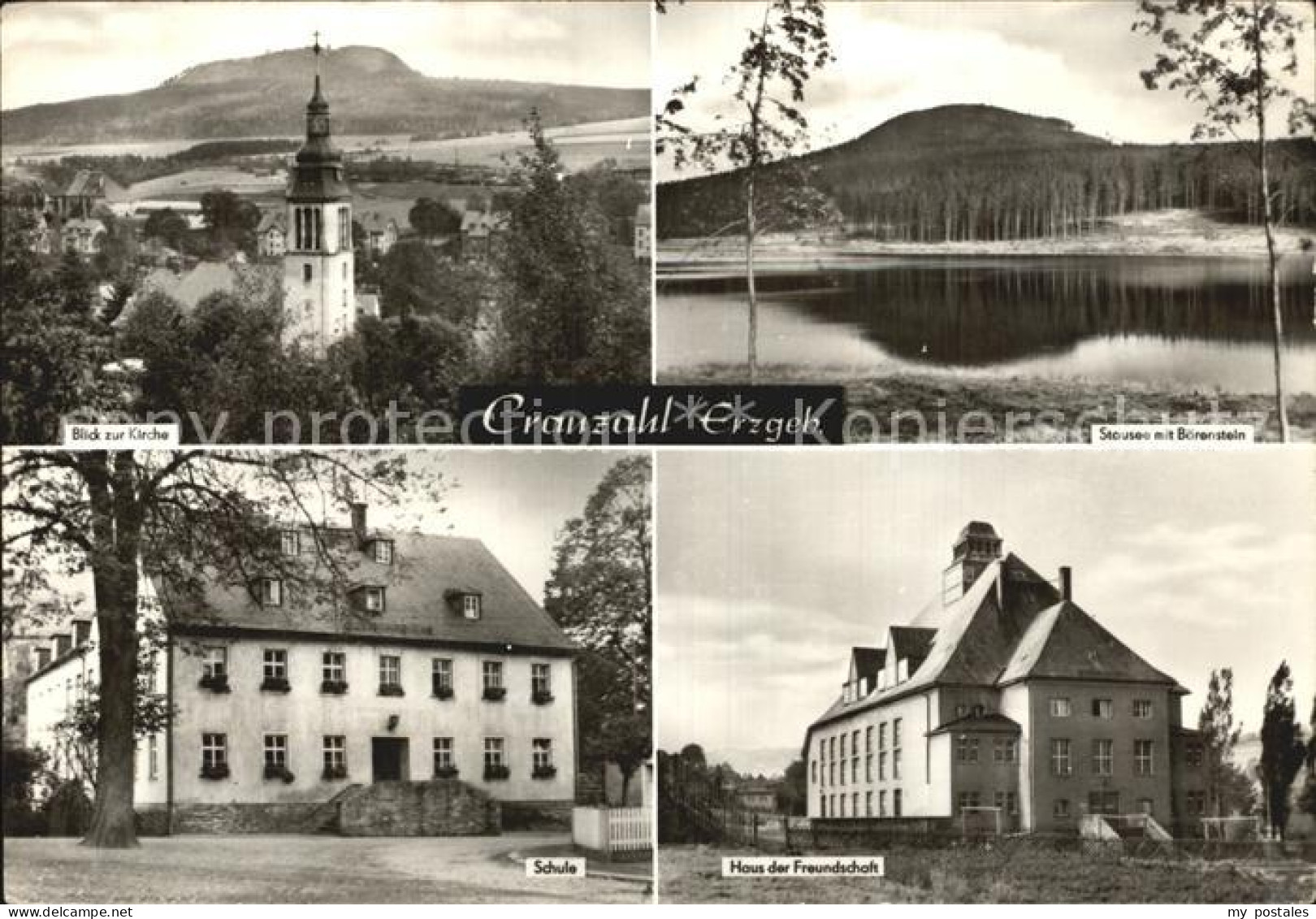 72477118 Cranzahl Stausee Mit Baerenstein Kirche Schule Haus Der Freundschaft Cr - Sehmatal