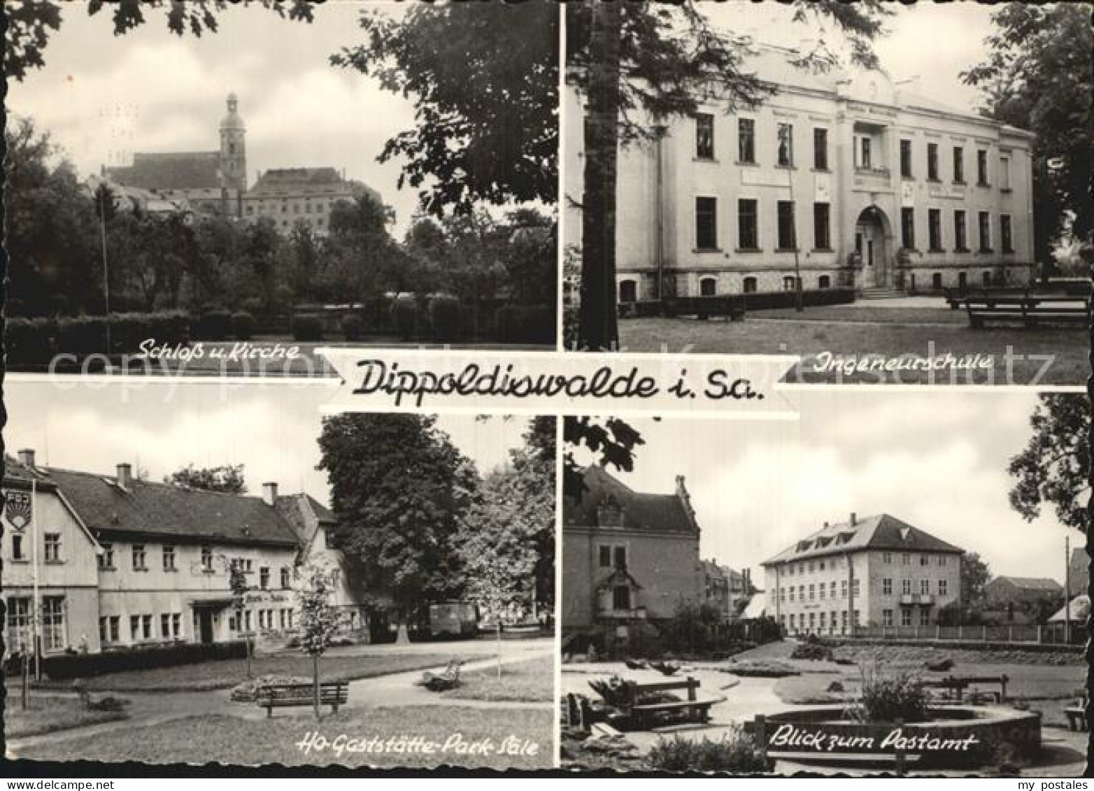 72477111 Dippoldiswalde Osterzgebirge Schloss Und Kirche Ingenieurschule Postamt - Dippoldiswalde