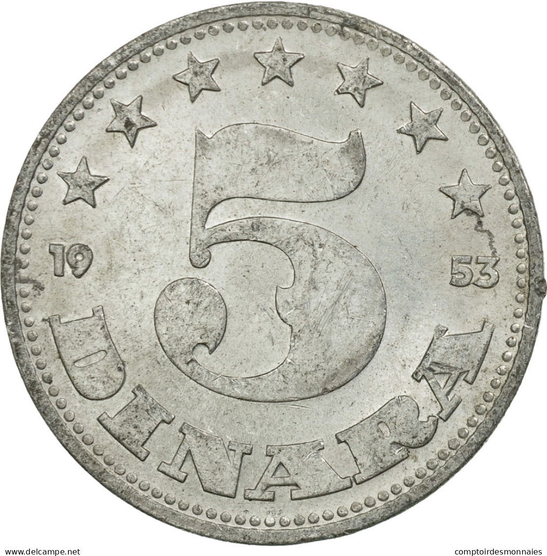 Monnaie, Yougoslavie, 5 Dinara, 1953, TTB, Aluminium, KM:32 - Jugoslavia