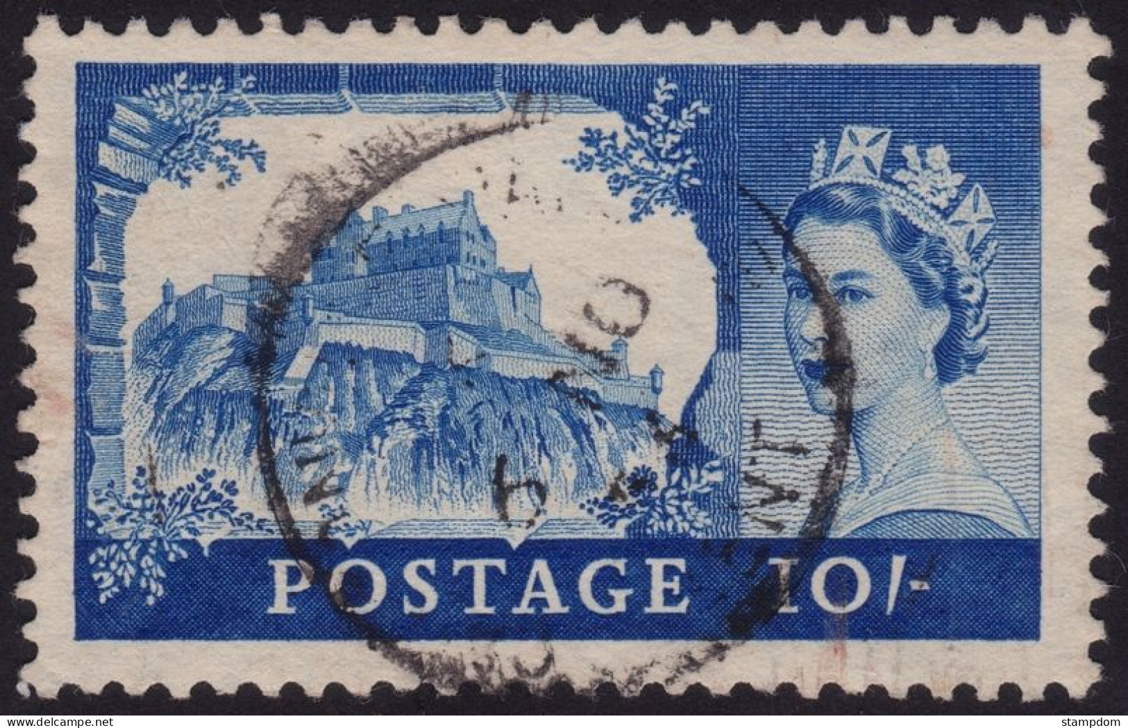 GREAT BRITAIN 1955 10/- Edinburgh Sc#311 - USED @V026 - Used Stamps
