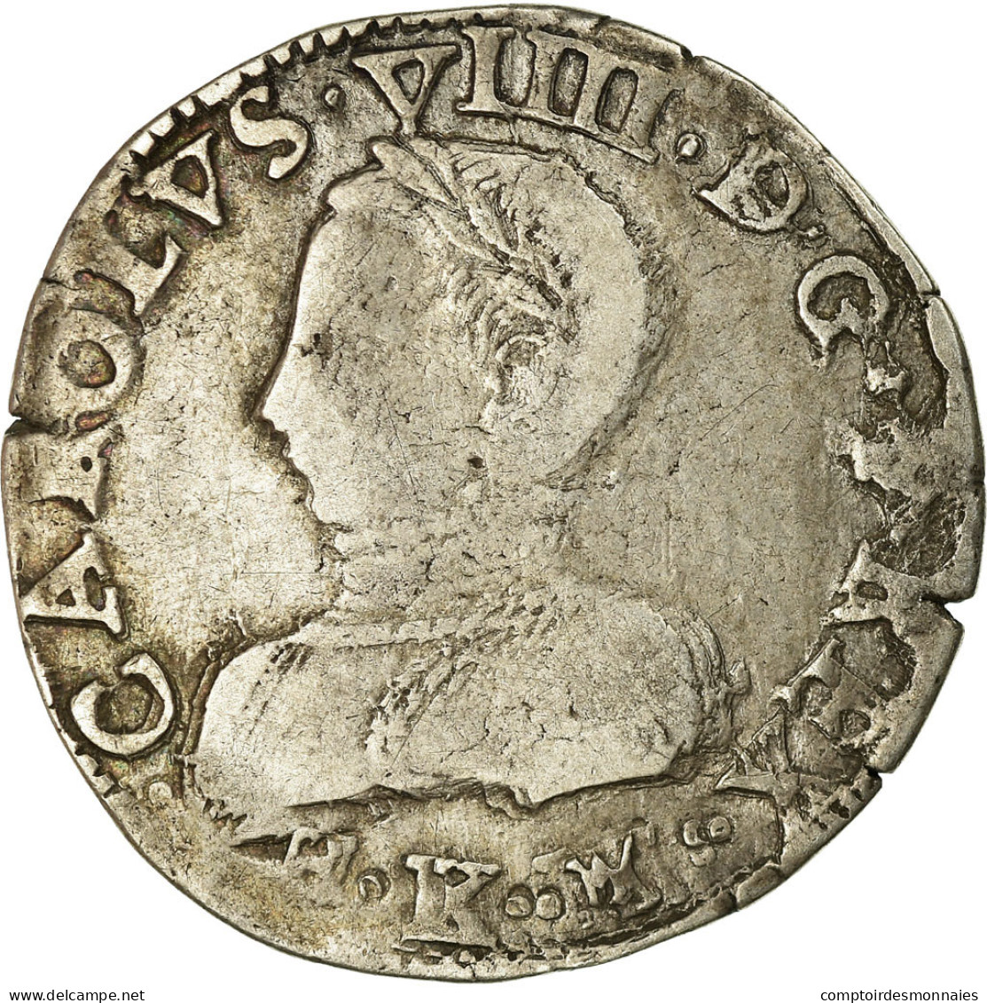 Monnaie, France, Charles IX, Teston, 1563, Bordeaux, TB+, Argent, Sombart:4602 - 1560-1574 Karel I