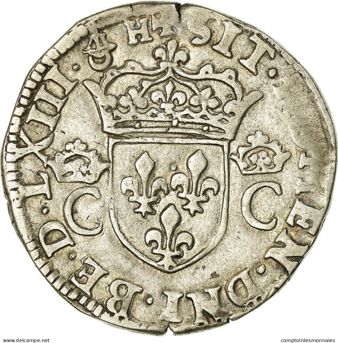 Monnaie, France, Charles IX, Teston, 1563, Bordeaux, TB+, Argent, Sombart:4602 - 1560-1574 Carlo IX