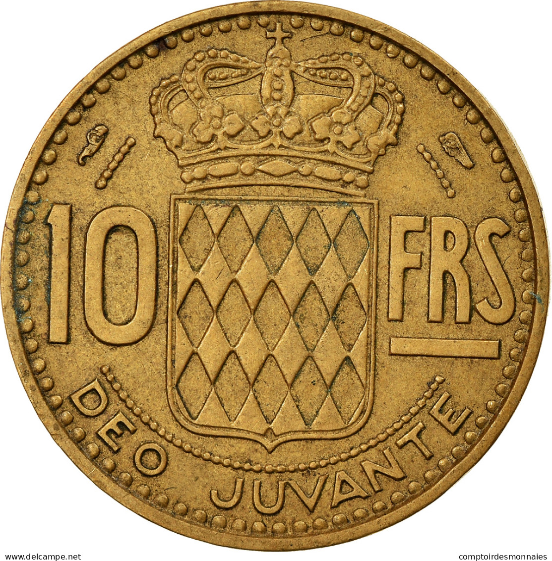 Monnaie, Monaco, Rainier III, 10 Francs, 1950, TTB+, Aluminum-Bronze, KM:130 - 1949-1956 Oude Frank