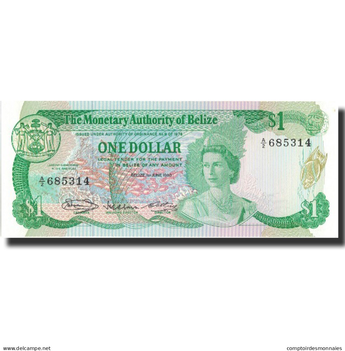 Billet, Belize, 1 Dollar, 1980, 1980-06-01, KM:38a, NEUF - Belice