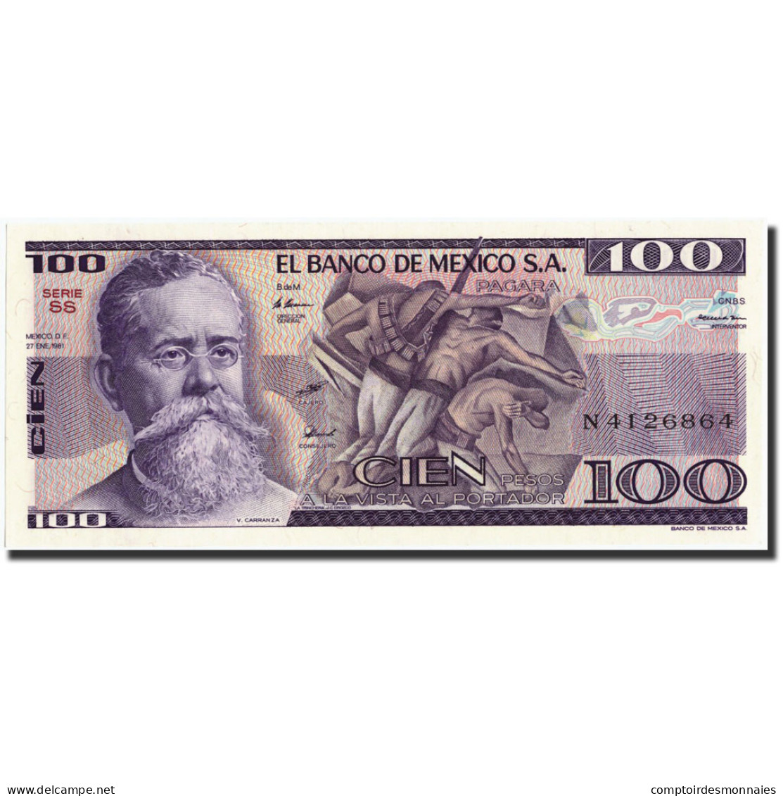 Billet, Mexique, 100 Pesos, 1981, 1981-01-27, KM:74a, NEUF - Mexico