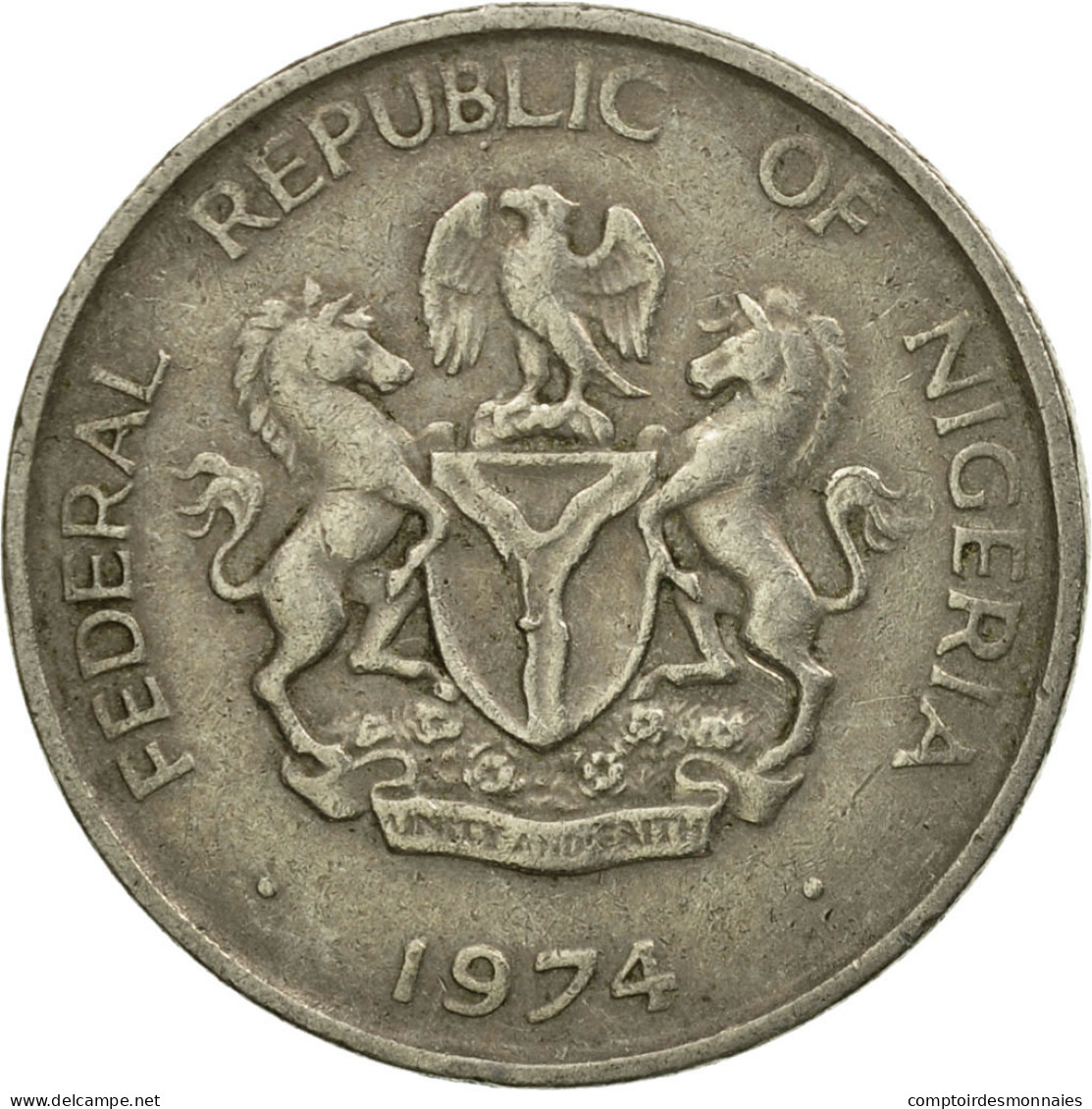 Monnaie, Nigéria, Elizabeth II, 5 Kobo, 1974, TB+, Copper-nickel, KM:9.1 - Nigeria