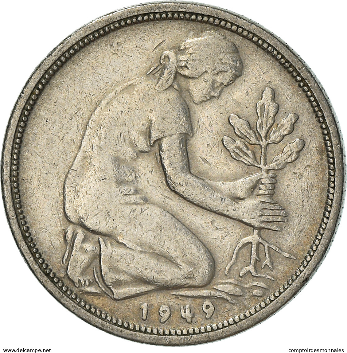 Monnaie, République Fédérale Allemande, 50 Pfennig, 1949, Munich, TTB+ - 50 Pfennig