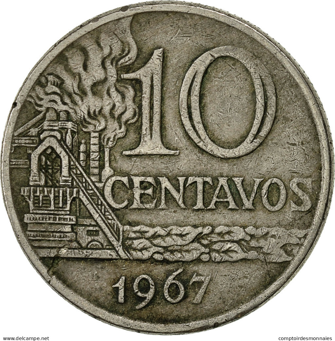 Monnaie, Brésil, 10 Centavos, 1967, TB, Copper-nickel, KM:578.1 - Brazil
