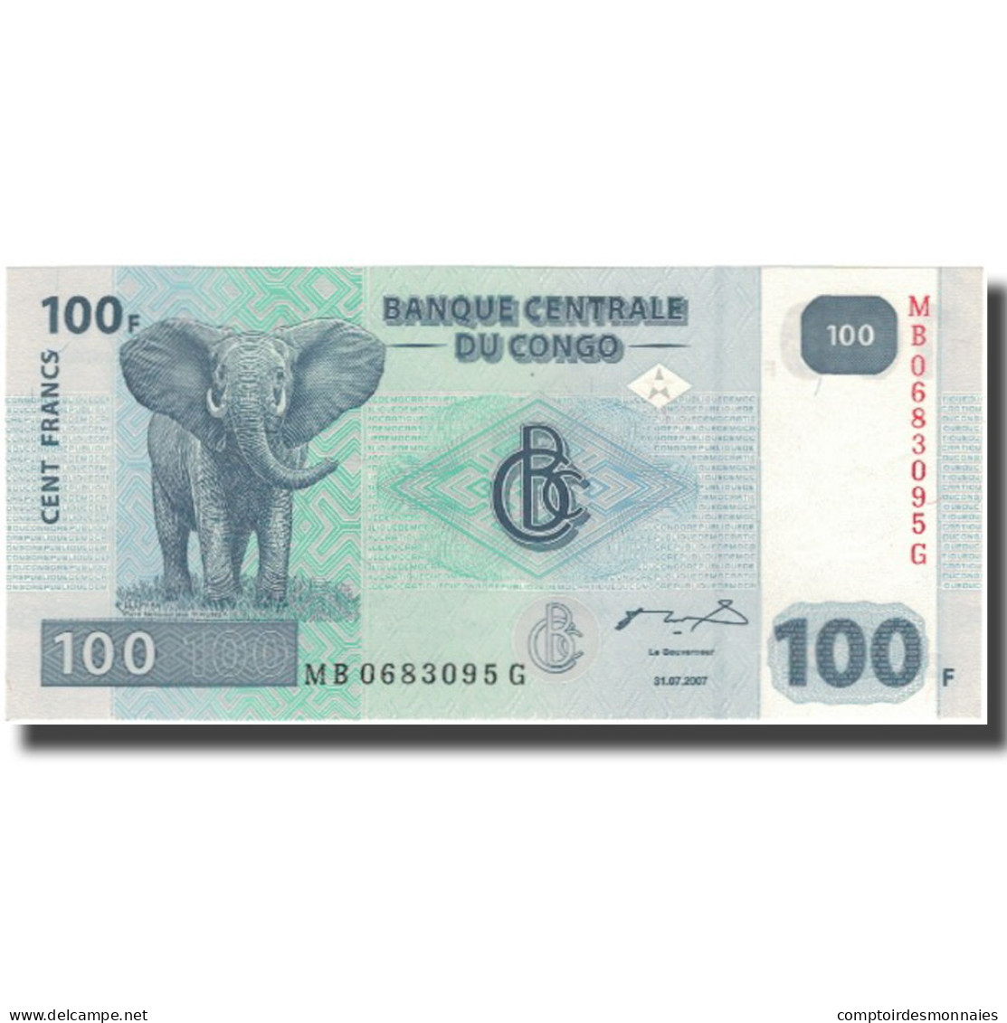 Billet, Congo Democratic Republic, 100 Francs, 31.07.2007, KM:98a, NEUF - República Democrática Del Congo & Zaire